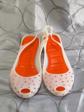 Jelly Slingback Peep-Toe Sparkle Sandal AA